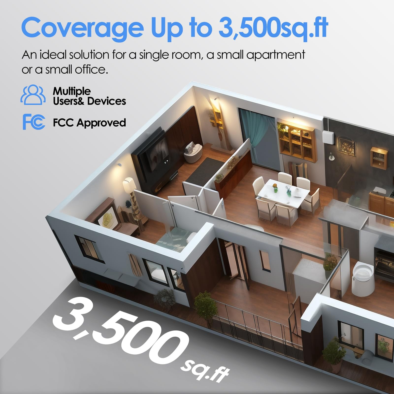 Cell Phone Signal Booster for Home Band 12/17,13,5 Cell Phone Booster for Verizon AT&T T-Mobile All U.S. Carriers 5G 4G LTE 3G Data Cell Signal Booster Extender Repeaters up to 3500 sq.ft FCC Approve