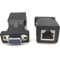 thumbnail image 3 of DB9 RS232 Male & Female to RJ45 Female Serial Port Extender to Port to LAN Ethernet CAT5 CAT6 Serial Coupler Extender Adapter(2PCS), 3 of 4