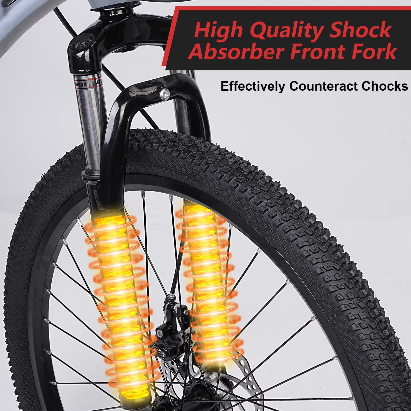 SPPTTY 21 Speed Mountain Bike,24 inch Bike for Men Women Boys Girls,Disc Brakes Dual Suspension