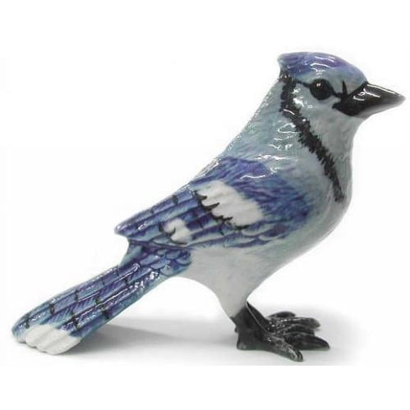 Bird - Bluejay Standing - miniature porcelain figurine