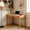Wood + Solid Wood, variant on Mid Century Solid Wood Standing Desk with Drawers & Smooth Edges, 47.24'' Compact Home Office Desk for Small Spaces, Study