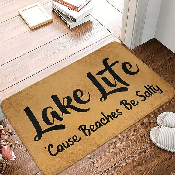 Welcome Doormat Lake Life Cause Beaches Be Salty Indoor Outdoor Entrance Door Mat Bath Rug Decorative Front Door Mats Kitchen Door Mats Porch Mats Home Decor 16x24 Inch