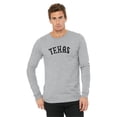 thumbnail image 2 of Daxton Retro Texas Arch Font Long Sleeves T Shirt Soft Medium Weight Cotton, Hgray Tee Black Font, XS, 2 of 2