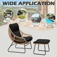 thumbnail image 6 of Tappio 2 Person Wicker Papasan Egg Chair, Outdoor Patio Basket Lounge Chair Indoor Oversized Egg Lounger with Thick Cushion for Living Room Bedroom Balcony Porch, Black, 6 of 9