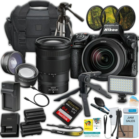 Nikon Z6 II Mirrorless Camera with Nikon NIKKOR Z 24-120mm f/4 S Lens   SanDisk Extreme Pro 64GB Memory Card   Camera Case   Battery Travel Charger   Gripster Tripod   50" Tripod   More