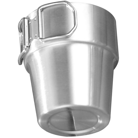 Hytrove Stainless Steel Portable Water Cup with Foldable Handle, Ideal for Outdoor Camping, Hiking, and Picnic Use