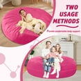 thumbnail image 4 of HARIPUL 7FT Bean Bag Chair with Memory Foam Filled, Large Stuffed Beanbag Chair Soft Sofa with Removeable Dutch Velvet Cover, PINK, 4 of 5