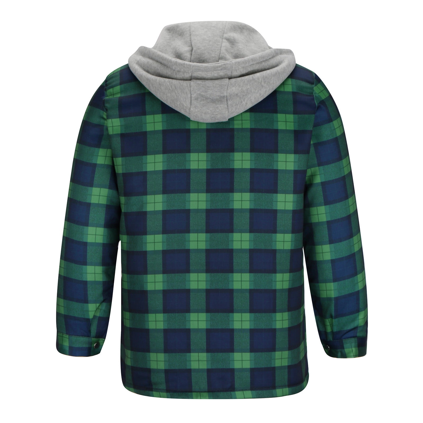 Wavsuf Mens Coats Big And Tall Plaid Pockets Hooded Winter Green Jackets  Size 2XL 