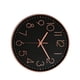 thumbnail image 3 of Reloj digital de plástico para sala de estar, decorativo, de cuarzo, moderno, para colgar en la pared (esfera negra, oro rosa, sin batería)., 3 of 5