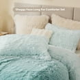 thumbnail image 6 of Intelligent Design Twin/Twin XL Shaggy Faux Comforter Set, Long Fur Wave Spring Comforter Bedding Set, 2-Piece Striped Ombre Design Warm Bed Set, Aqua, 6 of 7