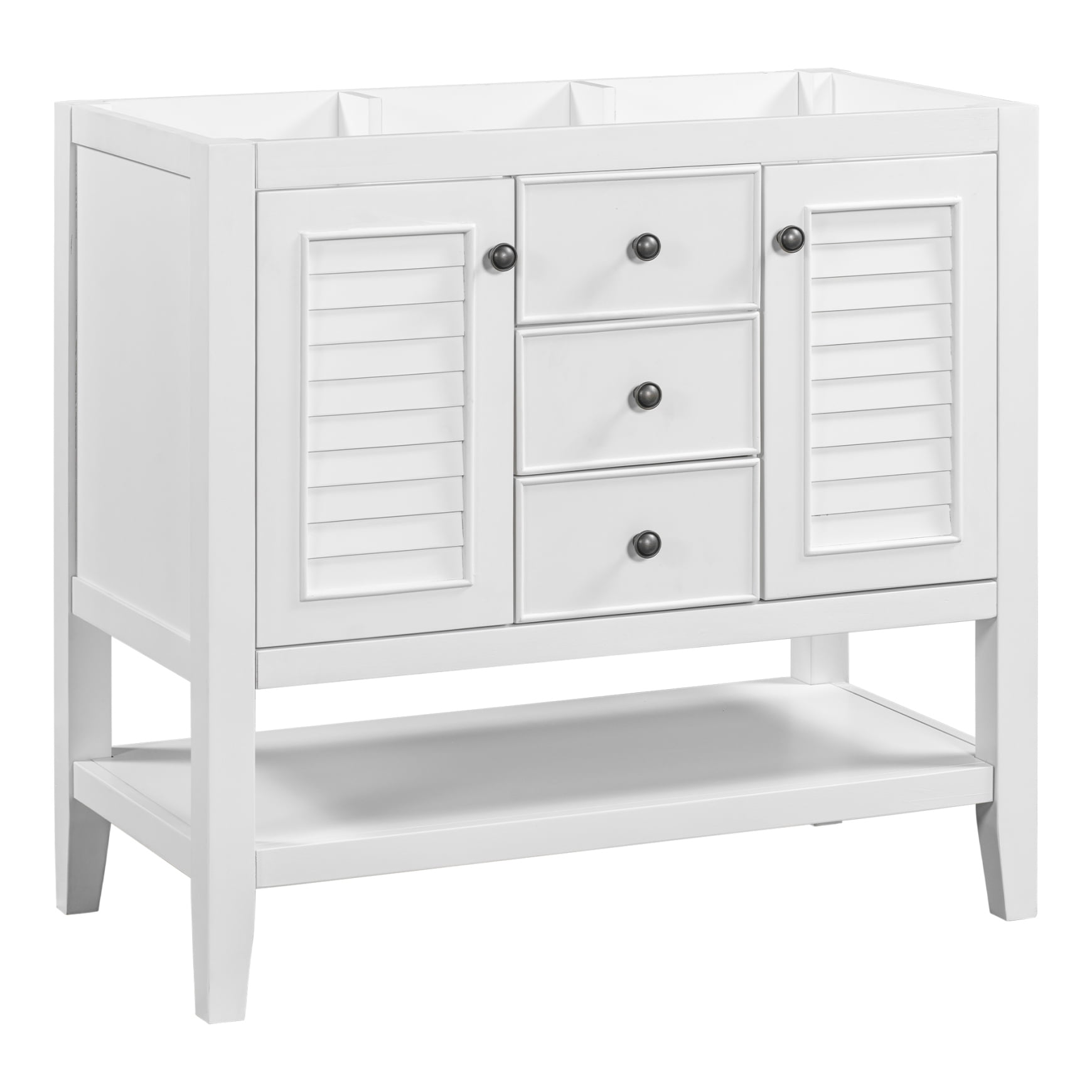36" Bathroom Vanity Base Only, Bathroom Storage Cabinet with Two ...