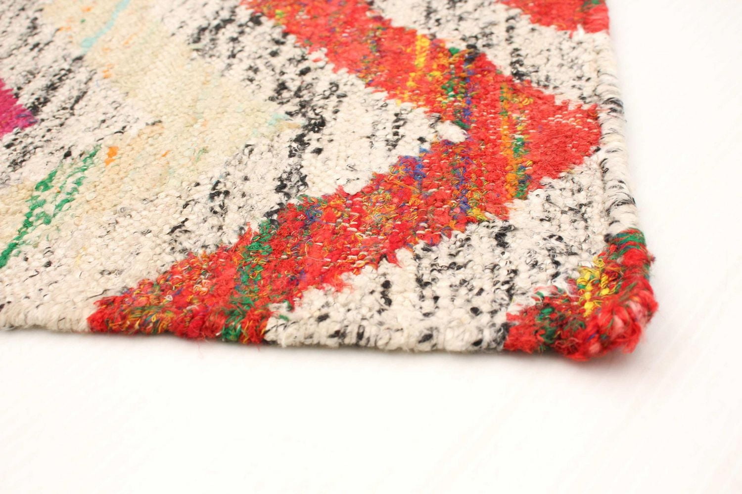 ECARPETGALLERY 5'2" x 7'2" Flat-weaves & Kilims Sari Silk Hand Made Area Rug for Living Room, Dining Room and Bedroom in Ivory