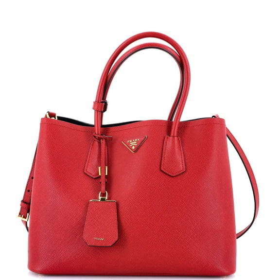 Pre-Owned Prada Cuir Double Tote Saffiano Leather Large By Rebag