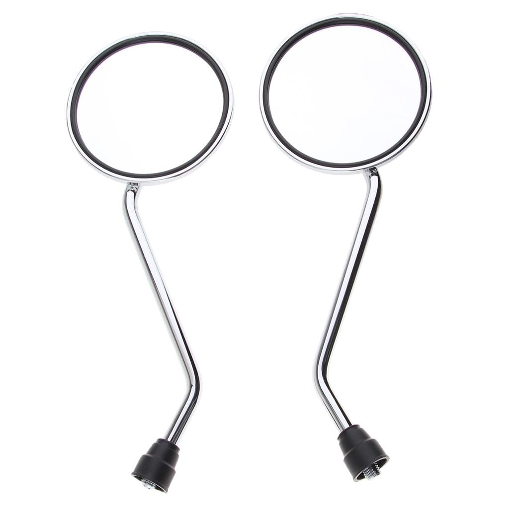 Round Rear View Side Mirrors For Motorcycle Cruiser Chopper ATV Scooter 10mm