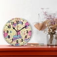thumbnail image 2 of Yayeee 10" Wall Clock Battery Operated Quartz Round Silent Non-Ticking Home Decor, Neon Skates, 2 of 6