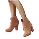 thumbnail image 5 of NECHOLOGY Botas Mujer Adulto Femenino Zapatos Botines para mujer Botas gruesas Heel Frosted Femenino Fashion Solid Color Fringe Tobille Boots High Women's Boots (Brown, 8), 5 of 6