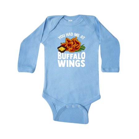 

Inktastic Buffalo Wings Game Day Snack Gift Baby Boy or Baby Girl Long Sleeve Bodysuit