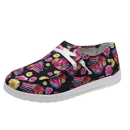 

IMSHIE Women Loafers Comfortable Floral Print Casual Walking Flat Shoes