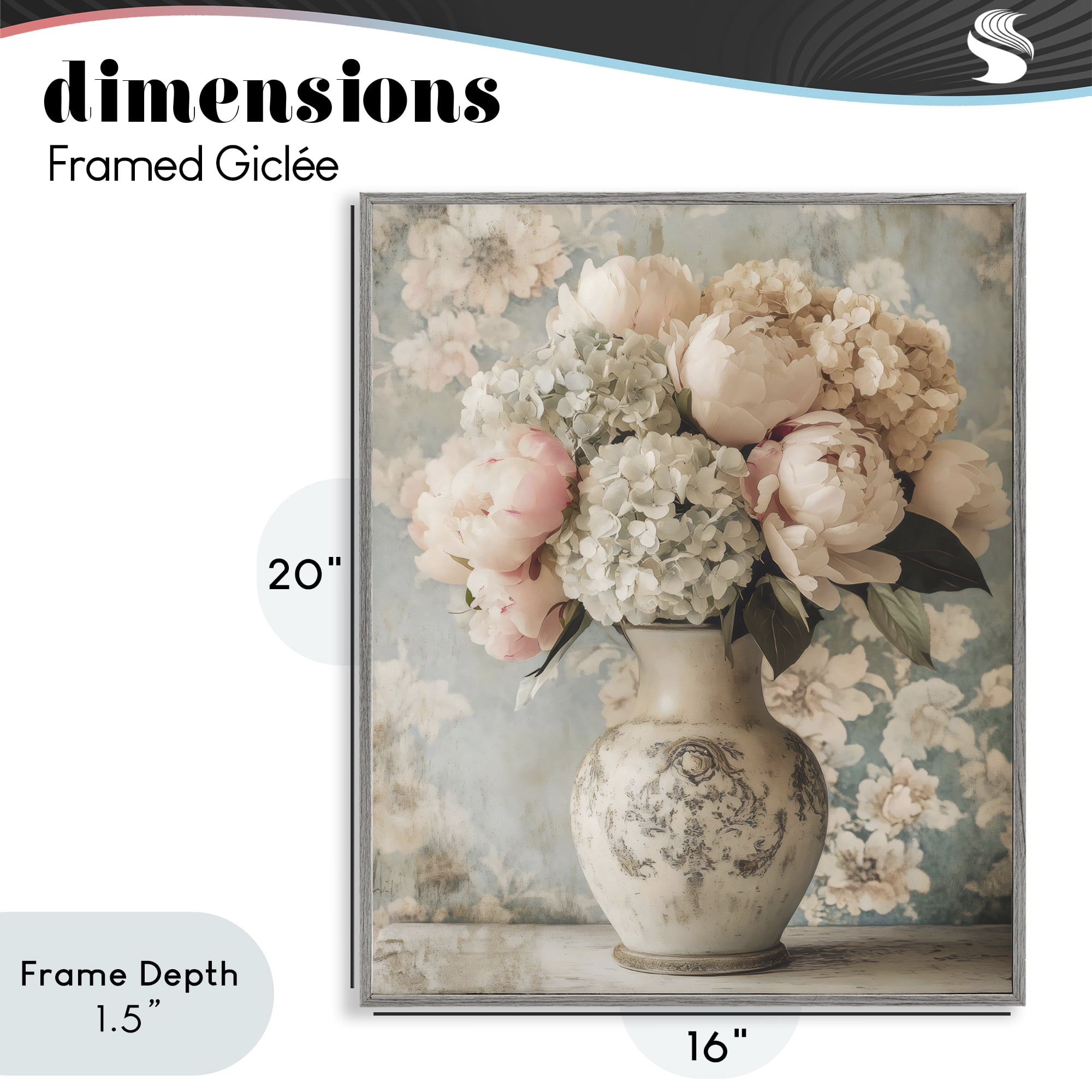 Stupell Industries Delightful Arrangement of Flowers Gray Framed Giclee Art, design by Creative Studio