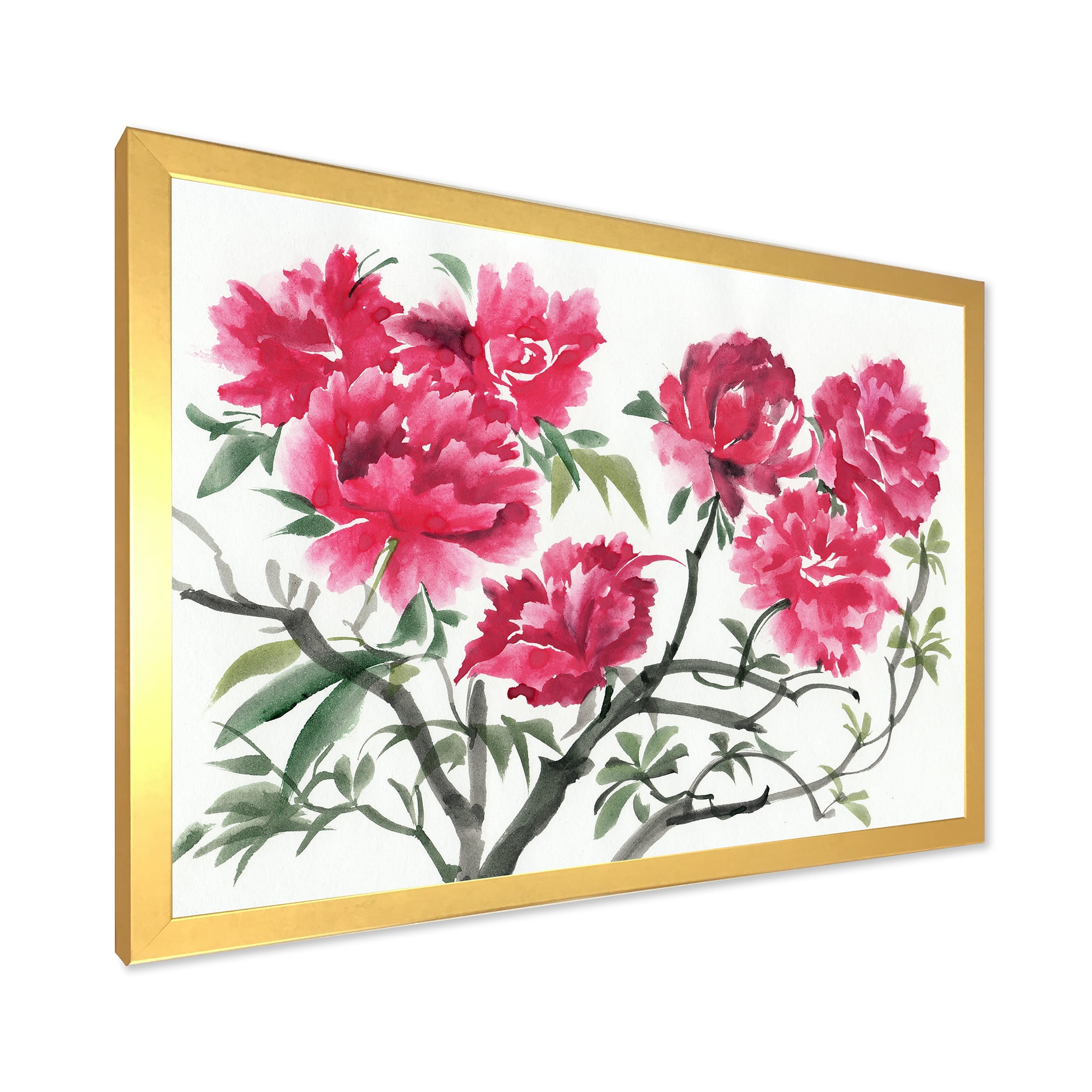 Designart 'Ancient Purple Azalea Flower' Traditional Framed Art Print