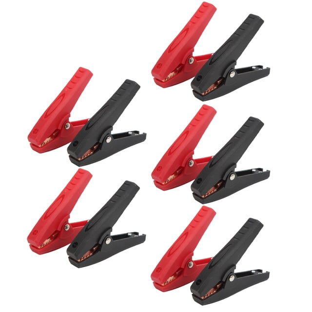Juego de 5 pinzas aisladas de 30 A, sujeción fuerte, alta precisión, elasticidad de proceso, pinzas de prueba eléctricas para cables de prueba experimentales.