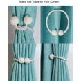 thumbnail image 2 of [2 Pack] Magnetic Curtain Tiebacks Convenient Drape Tie Backs - Pinowu Pearl Decorative Rope Holdback Holder for Small, Thin or Sheer Window Drapries (Gray), 2 of 5