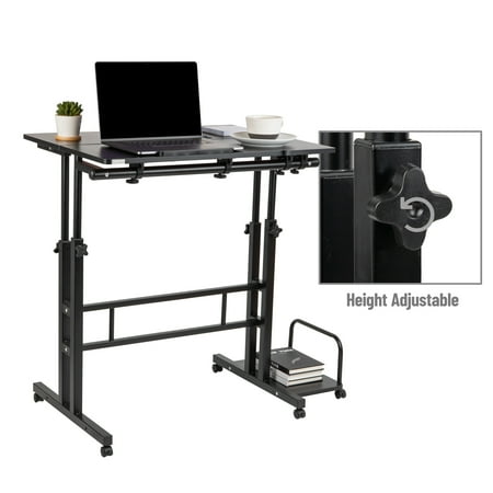 Mind Reader - 2 Tier Sit and Stand Desk XL - Black