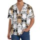 thumbnail image 1 of Balery French Bulldog 2 Camisa Casual de Manga Corta con Botones para Hombre, Texturizada, Estilo Cubano, para Playa, Verano-Large, 1 of 5