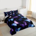 thumbnail image 3 of Feelyou Watercolor Butterfly Twin Comforter Sets, Bling Srars Galaxy Bedding Set, 2pcs, 3 of 8