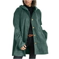 thumbnail image 4 of Gfyviroh Women's Ribbed Hooded Jackets Corduroy Button Open Front Long Sleeve Casual Coats Loose Plus Size Pockets Outerwear, 4 of 9