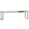 thumbnail image 3 of vidaXL Kitchen Work Table with Overshelf 110x30x120 cm Stainless Steel, 3 of 5