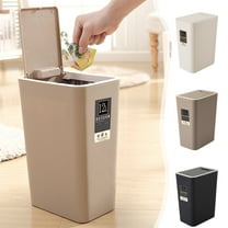 Kitchen Trash Can, Step-On Garbage Can with Lid, Tall Kitchen & Bathroom Trash Can, Small Office Waste Bin, White - Xuniizn