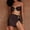 #503-Coffee, variant on Women's High-Waisted Bikini Set with Padded Bra, No Underwire, Solid Color Separate Pieces for Beach and Swimming