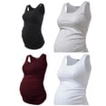 thumbnail image 6 of Yawrut Maternity 4-Piece Tank Tops Sleeveless Ruched Basic Tops Maternity Shirt Vest Mama Clothes, 6 of 9