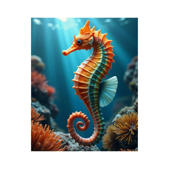 Paint by Numbers Kit for Adults, Seahorse Ocean Bright Corals Scene Paint by Numbers, Easy Paint by Numbers Kit for Adults Beginner, DIY Adult Paint by Number Kits on Canvas, Home Decor