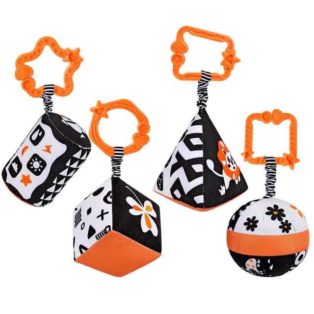 De Juguetes Para Bebés De Alto Contraste, Sonajeros Blancos Y Negros Para Bebés, Gimnasio Para Bebés, Cuna, Cochecito, Juguetes Colgantes 4 Uds. Guardurnaity FN005830-00