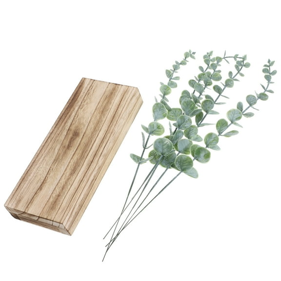Wood Wall Planter Indoor Wall Decor For Living Room Bedroom Pocket Vases For Dried Flowers Faux Greenery Plants Wood Wall Planter With Artificial Eucalyptus