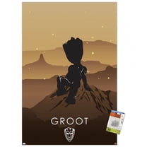 Marvel Heroic Silhouette - Groot Wall Poster with Pushpins, 22.375" x 34"
