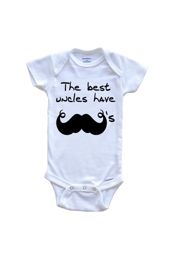 The Best Uncles Have Mustaches Funny Baby Bodysuit for Niece or Nephew