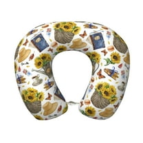 Easygdp Picnic Travel Pillow Memory Foam, Head Neck Support Airplane Pillow for Traveling, Car, Home, Travel Neck Flight Pillow