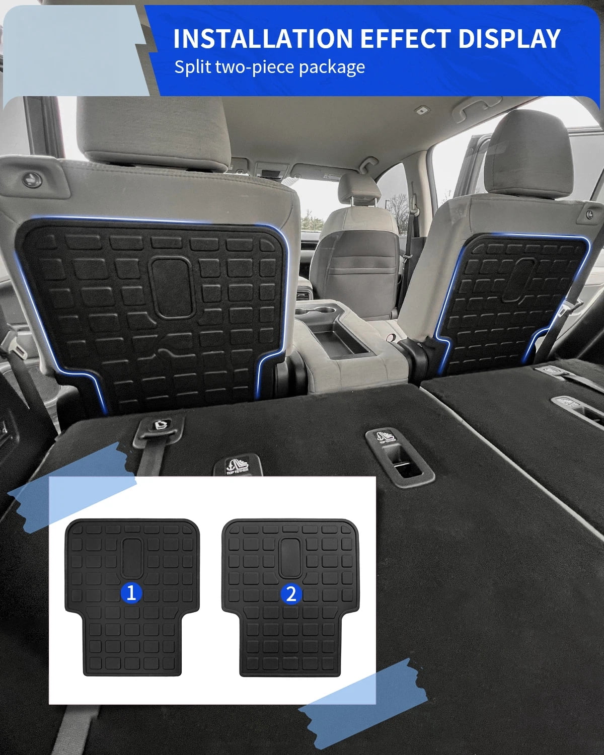 Back Seat Cover Protector for 2023 2024 2025 2026 Honda Pilot 7&8 Seats Back Seat Cover Kick Mats Trunk Mat Cargo Mat Cargo Liner Pilot Accessories (The 2nd Row Backrest Mats)