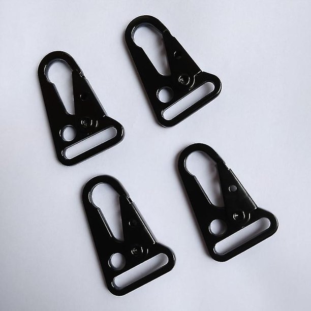Taian 4 piezas de aleación de zinc táctico al aire libre equipo herramienta multifunción hebilla de llave (negro)