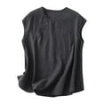 thumbnail image 1 of Timegard Womens Cotton Linen Tank Tops Plus Size Crew Neck Lightweight Summer Casual Loose Tops Blouse, 1 of 2