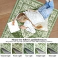 thumbnail image 4 of Aoile 8x10 Washable Area Rugs, Boho Vintage Carpet, Low Pile Non Slip Floor Cover for Bedroom Living Room Kitchen, Green, 4 of 9