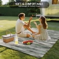 thumbnail image 4 of Sage Green Vintage Outdoor Rug for Patio/Deck/Porch, Non-Slip Large Area Rug 3 x 5 Ft, Stripes Painting Retro Abstract Art Indoor Outdoor Rugs Washable Area Rugs, Reversible Camping Rug Carpet Runner, 4 of 8