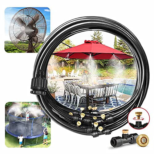 20FT Outdoor Misting Cooling System Fan Cooler Patio Water Mister Mist Nozzles 