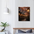 thumbnail image 3 of YIKUMA Japanese Anime Art Ancient Town Street View Cherry Blossoms Poster Poster Frame Hanger Scroll Posters Canvas Decorative Hanging Painting Wall Art Decor Room  12x16 in, 3 of 4