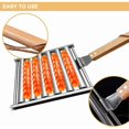 thumbnail image 4 of 2 Pcs Rouleau à Hot-Dogs pour Gril, Support à Saucisses avec Poignée en Bois, Gril à Hot-Dogs BBQ pour Hot-Dogs Cuits Uniformément, 4 of 5