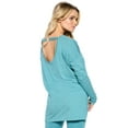 thumbnail image 2 of Felina | Velvety Soft Slub Long Sleeve Tee (Teal, Medium), 2 of 2