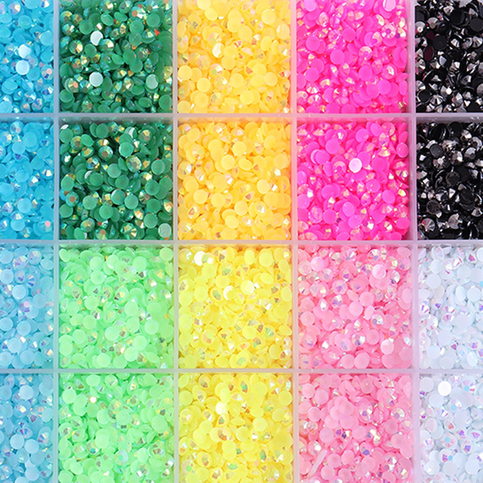 Resin Glitter 3D Rhinestones AB Flat Back Shiny Stones Nail Art Decoration Mixed Pack Nail Gems Crystal Strass Accessory